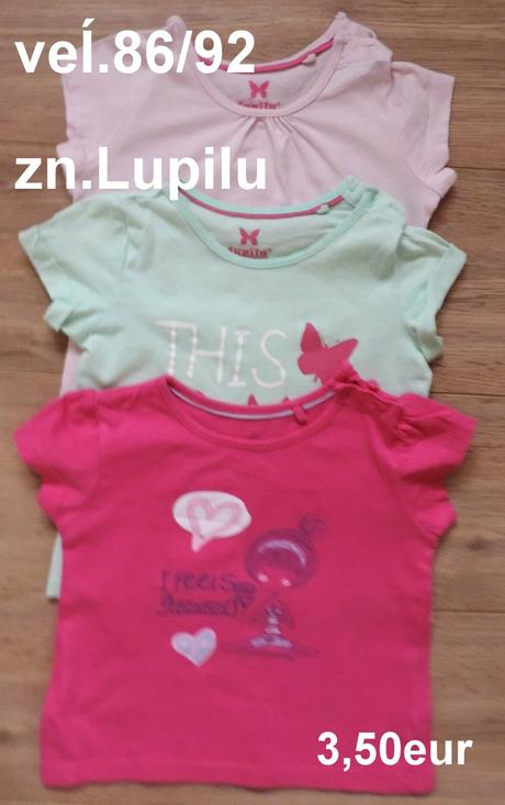 Tričká, veĺ. 86/92, 3ks, lupilu,86