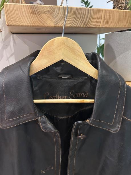 Men leather coat, xl