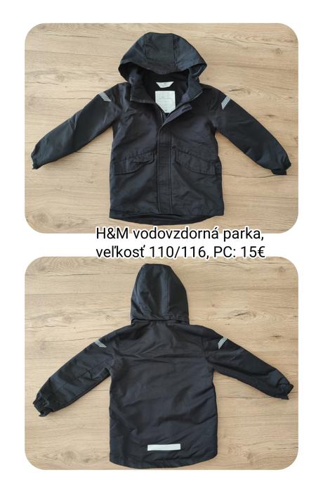 H&m vodovzdorná parka, veľkosť 110/116, h&m,110