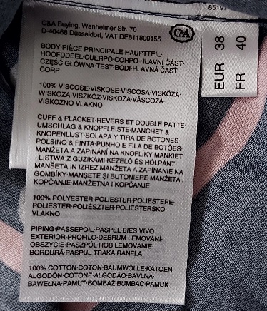 Tmavomodré bodkované šaty, c&a,38