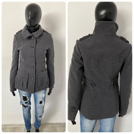 Dámsky prechodný kabát sivý h&m (34), h&m,xs