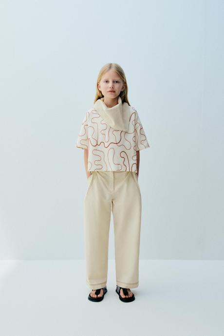 Štepované popelínové nohavice zara 152cm, zara,152