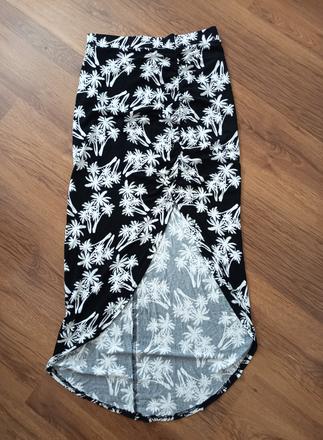 Dlhá letná sukňa s rozparkom, fishbone,m