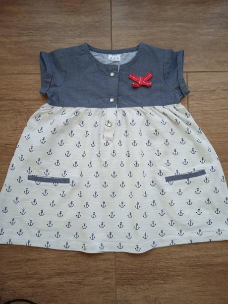 Letné šaty s námorníckym motívom, veľ.80, f&f,80