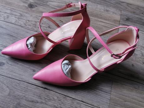 Ideal fuchsiové ružové lodičky na hrubom podpätku, 36