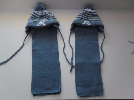 2x čiapka, šal, rukavičky, h&m,74