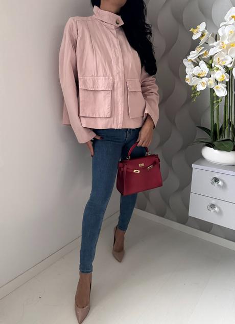 Zara - ružová krátky baloňák, zara,xs