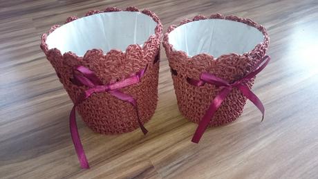 Pletené obaly na kvetináč, 