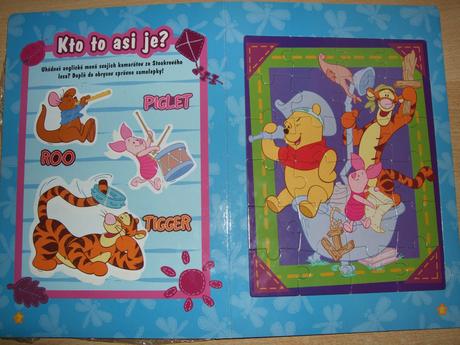 Knižka hádaniek a puzzlov - macko puf, disney,