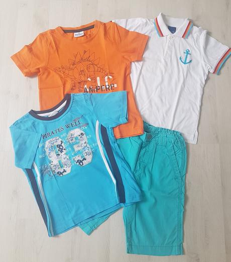 Tričko 3 ks + šortky h&m, h&m,116