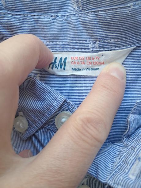 Prúžkovaná košeľa pre rockera veľkosť 6-7 rokov, h&m,122