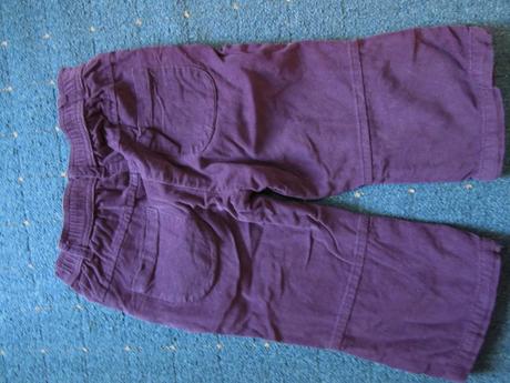 Menčestrové podšité nohavice, 80