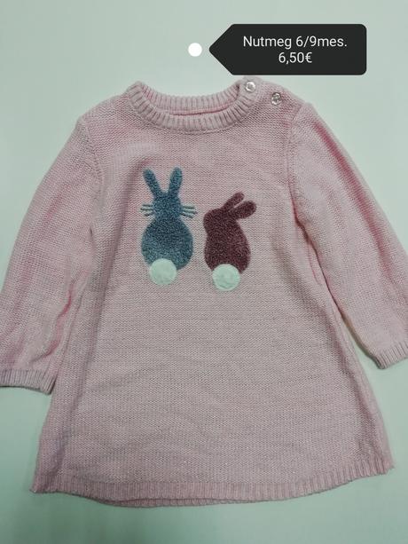 Svetríkové šaty so zajačikmi, nutmeg,74