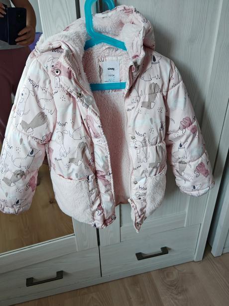 Ružová úžasná vyteplená bunda, mám 104 aj 110/116, sinsay,110