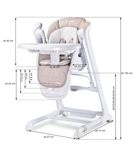 Caretero detská jedálenská stolička 2v1 indigo min, caretero
