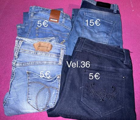 Rifle a nohavice v roznych velkostiach, 