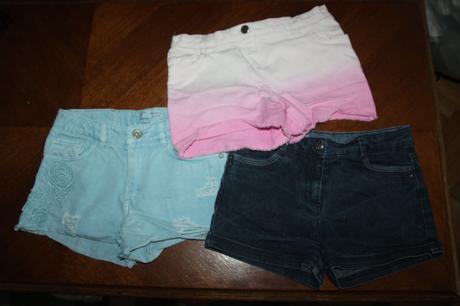3x riflové šortky, zara,140