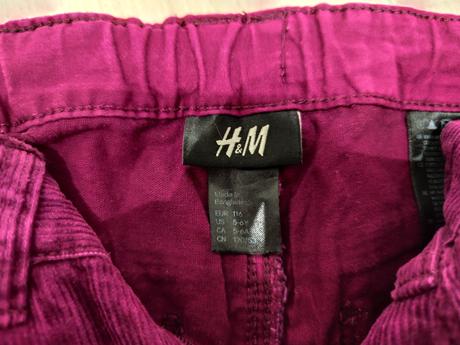 Predám dievčenské manchestrové nohavice, h&m,116