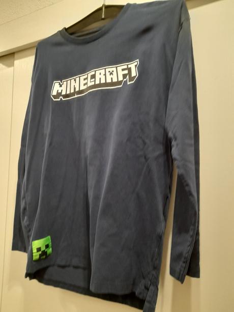 Tričko minecraft dlhý rukáv tmavomodré, reserved,158