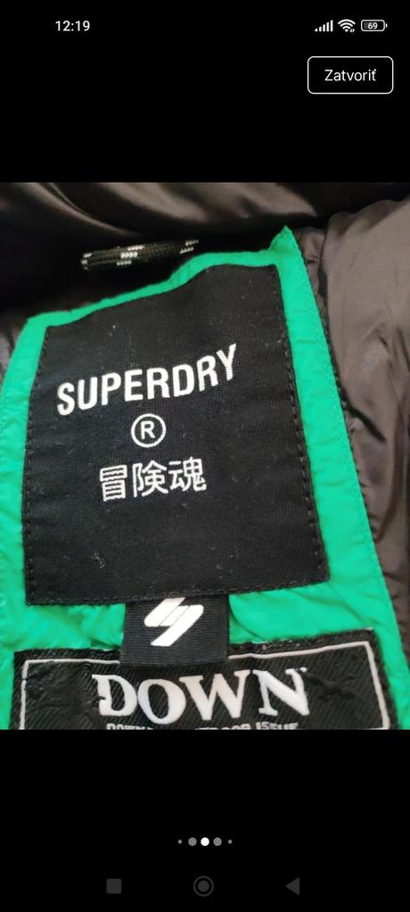 Zimná paperova bunda, superdry,s