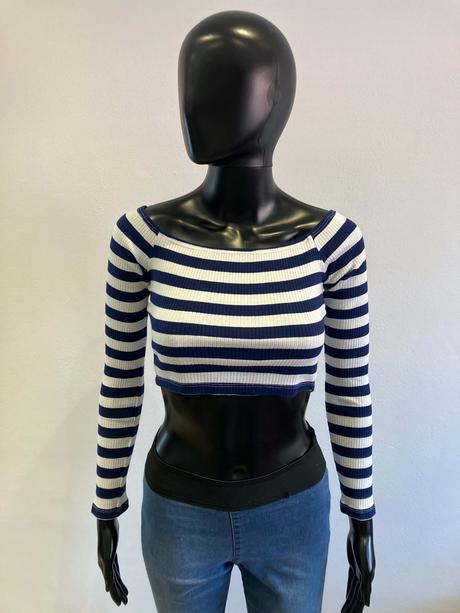 Dámske crop top tričko dlhý rukáv, s