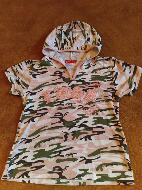 Tričko 134-140 s kapucňou, lusa,134