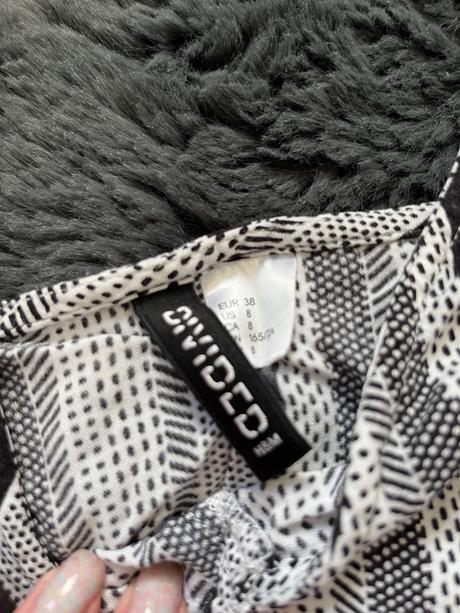 H&m letny kratky overal na ramienka cierna biela, h&m,m