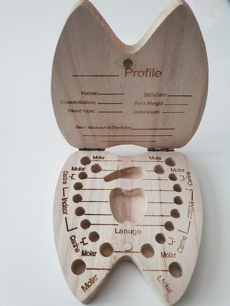 Drevena krabicka na odkladanie mliecnych zubkov, 