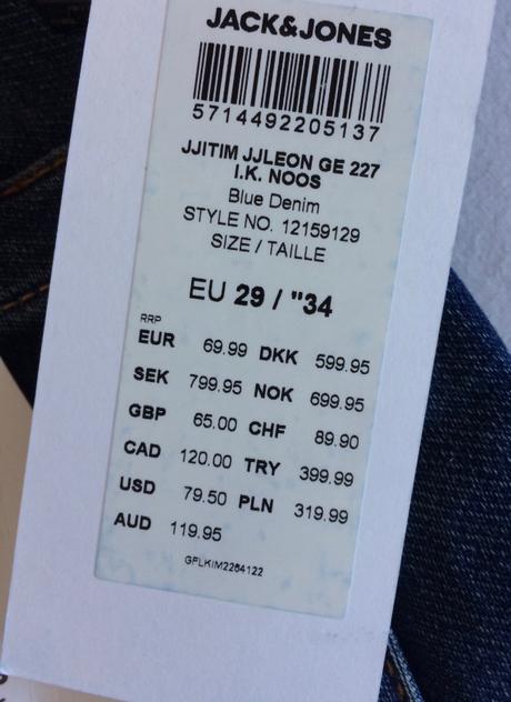 Jack&jones slim straight rifle tim, 34 / s