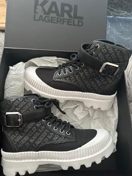 Krásne štýlové čižmy karl lagerfeld v krabici, 39, karl lagerfeld,39