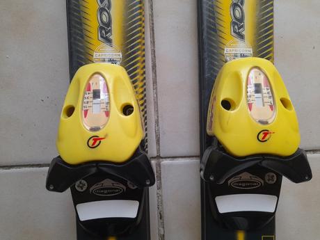 Žlté lyže rossignol comp j 100, rossignol,100-109 cm