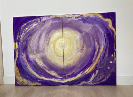 Set abstraktných obrazov na platne, 