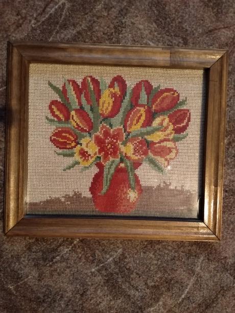 Vyšívaný obraz- krížiková výšivka, 
