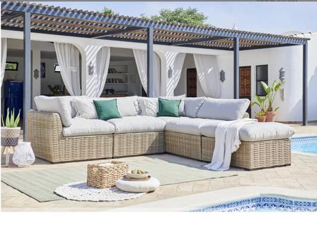 Záhradná sedacia súprava lounge umelý ratan, 