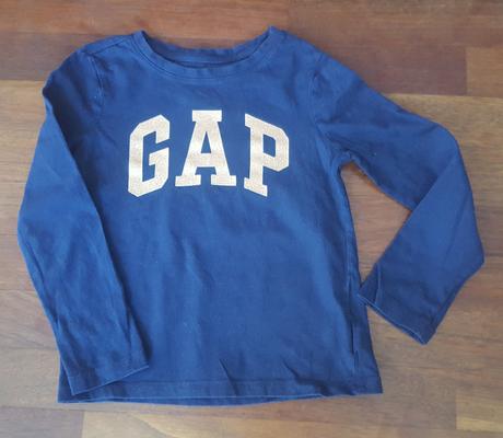 Dievčenské modré tričko s dlhými rukávmi gap, gap,116