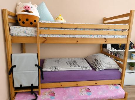 Poschodová posteľ pre 3 deti, šírka (cm): 95,dĺžka (cm): 210