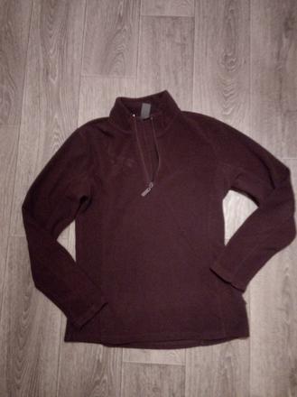 Bordova flisova mikina m s vysiv. kvetmi top stav, m