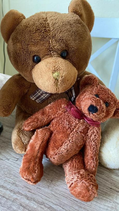 Rodinka mackov vintage dekorácia,