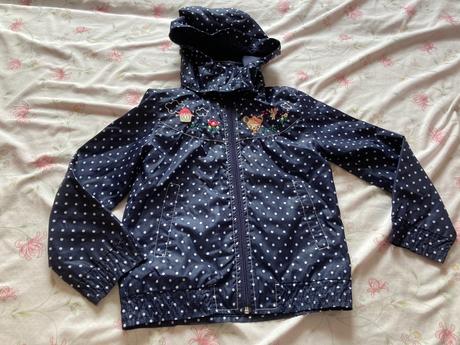 Tenká podšitá bodkovaná vetrovka, h&m,134