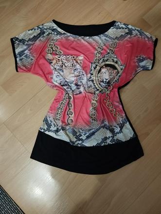 Dámska výrazná tunika s leopardím motívom, l