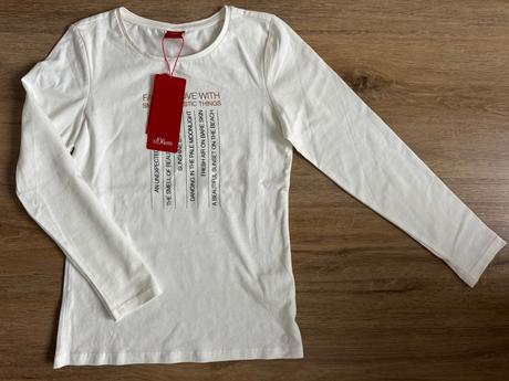 Kremové bavlnené tričko, s.oliver,140