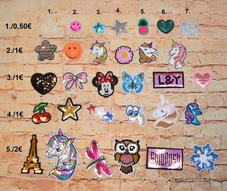 Pestré aplikácie s flitrami/nášivka/nažehľovačka, 