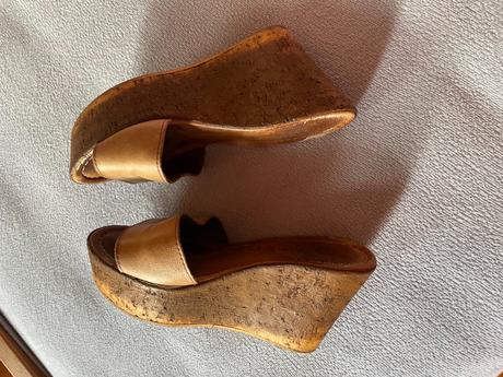 Kožené sandále na platforme, 39