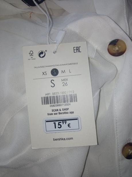 Dámska biela priesvitná blúzka bershka (26), bershka,s