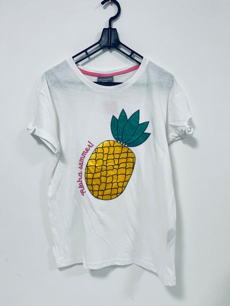 Štýlové dievčenské tričko s ananásom 1578, 158