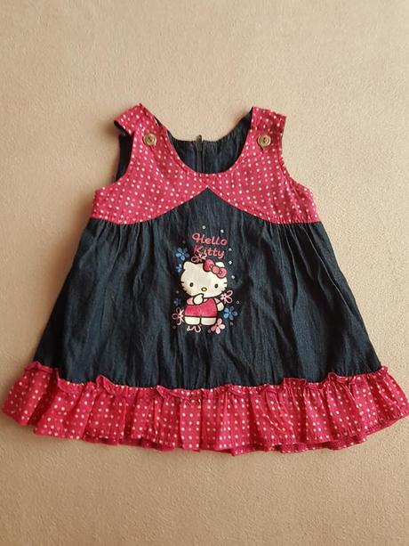 Letné riflové šatičky hello kitty č.74, sanrio,74