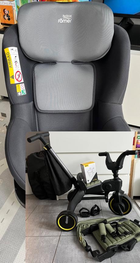 Detská autosedačka + trojkolka s rukoväťou, britax