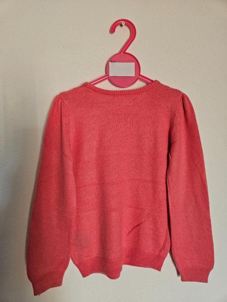 H&m ružový sveter pulóver 122/128, h&m,128