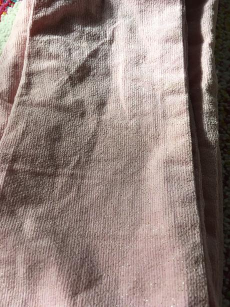 Ružové trblietave nohavice, denim co,122