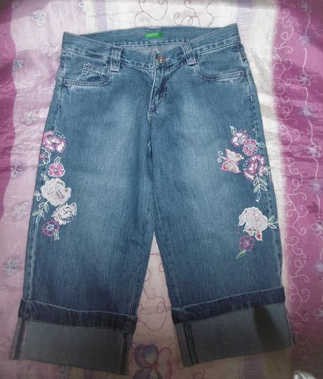 3/4 rifle s výšivkou, benetton,140